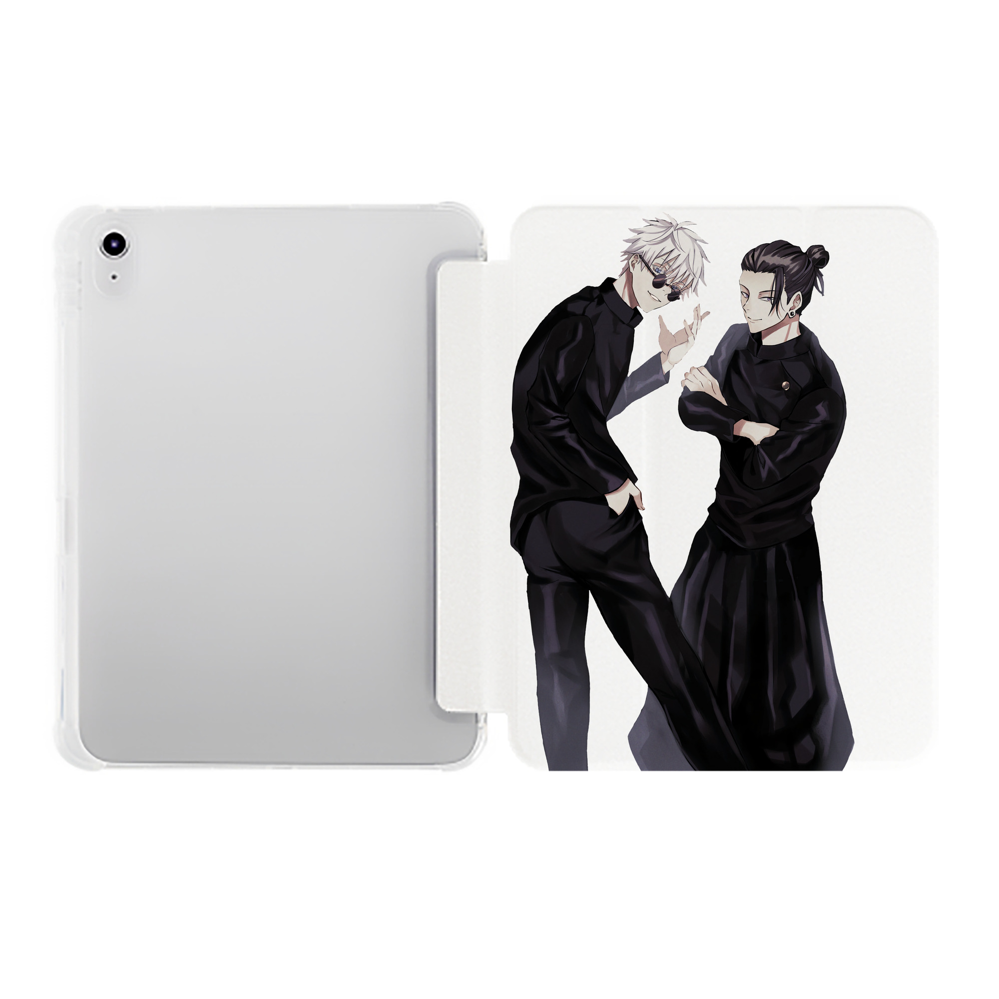 （画像用） 呪術廻戦 Jujutsu Kaisen IPad ケース ペン収納付き 三つ折りスタンド PUレザー×シリコン 対応機種9.5/10.5/10.9インチ